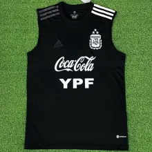 2023 Argentina Black 3 Stars Vest Jersey 3星 背后有广告 胸前两横条广告