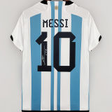 MESSI #10 Signature Version Argentina 1:1 Home Fans Jersey (3 Stars 3星 1字签名版) ★★