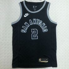 Spurs LEONARD #2 Black Retro NBA Jerseys