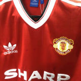 1984 M Utd Home Red Retro Soccer Jersey