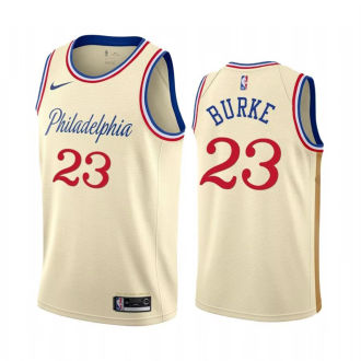 2024 76ers BURKE #23 Khaki NBA Jerseys