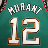 Grizzlies Morant #12 Green NBA Jerseys Hot Pressed