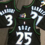 2018 Timberwolves EDWARDS # 1 Black Retro NBA Jerseys Hot Pressed
