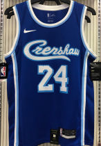 LA Lakers Bryant # 24 Blue NBA Jerseys Hot Pressed