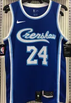 LA Lakers Bryant # 24 Blue NBA Jerseys Hot Pressed