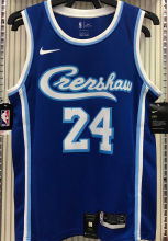LA Lakers Bryant # 24 Blue NBA Jerseys Hot Pressed