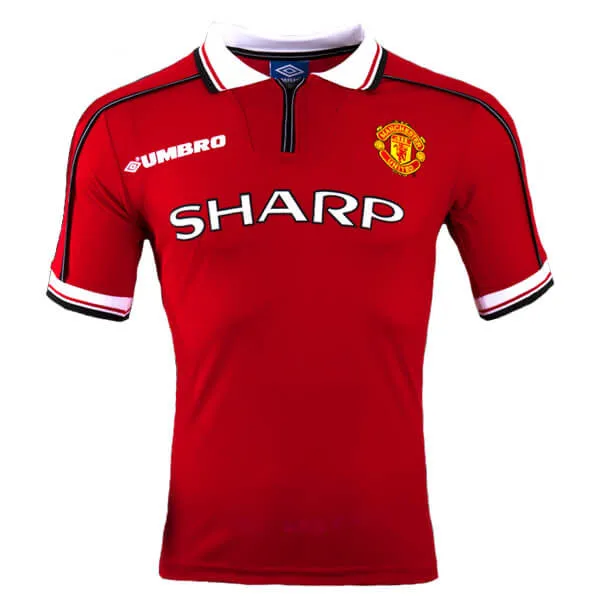 1998-1999 M Utd Home Retro Soccer Jersey Shirt