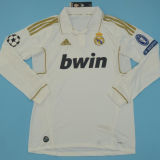2011/12 RM Home White Retro Long Sleeve Soccer Jersey