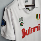 1987-88 Napoli Away White Retro Soccer Jersey