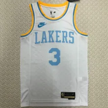 Lakers DAVIS #3 White Retro NBA Jerseys