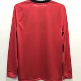2010 M Utd Home Red Long Sleeve Retro Soccer Jersey