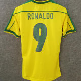 1998 Brazil Home Yellow Retro Soccer Jersey(No small fonts on the chest)