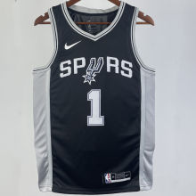 2023/24 Spurs WEMBANYAMA #1 Black NBA Jerseys