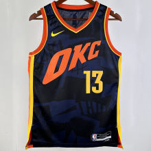 2023/24 KC Thunder GEORGE #13 Black City Edition NBA Jerseys