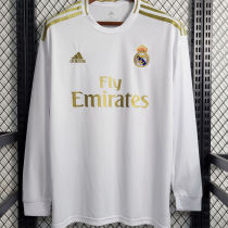 2019/20 RM Home White Long Sleeve Retro Soccer Jersey