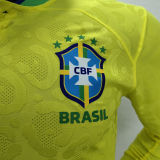 2022/23 Brazil Home Yellow Player Version Long Sleeve Jersey 长袖