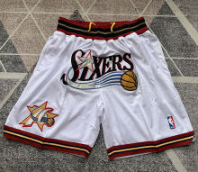 76ers White Four Bags NBA Pants