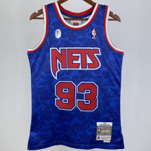 1993 Nets BAPE×M&N #93 Blue NBA Jerseys