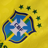 2022/23 Brazil Home 1:1 Quality Yellow Fans Soccer Jersey