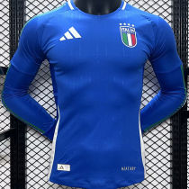 2024 Italy Home Blue Player Version Long Sleeve Jersey