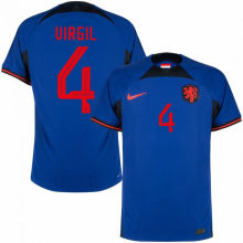 VIRGIL #4 NL1:1 Quality Away Blue Fans Jersey 2022/23 ★★
