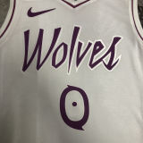 Timberwolves RUSSELL #0 White Pink NBA Jerseys