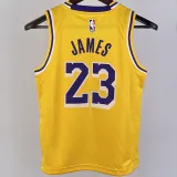 Lakers JAMES #23 Yellow Kids NBA Jersey 热压