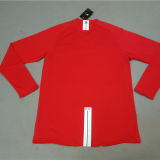 2007-08 M Utd Home Red Long Sleeve Retro Soccer Jersey UCL Version（胸前有绣欧冠决赛小字）