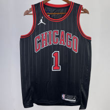 2023/24 Bulls ROSE #1 Black NBA Jerseys 热压