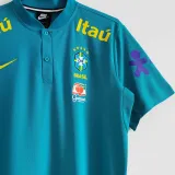 2021/22 Brazil Light Blue POLO Soccer Jersey有钮