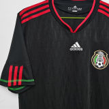 2010 Mexico Away Black Retro Soccer Jersey