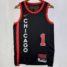 2023/24 Bulls ROSE #1 Black City Edition NBA Jerseys 热压