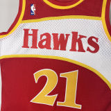 1985/86 Hawks WILKNS #21 Red Retro NBA Jerseys 热压