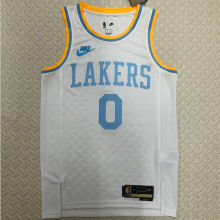 Lakers WESTBROOK #0 White Retro NBA Jerseys
