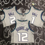 Hornets BALL #1 Grey NBA Jerseys