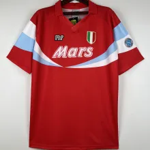 1990/91 Napoli Away Red Retro Soccer Jersey