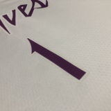 Timberwolves EDWAROS #1 White Pink NBA Jerseys