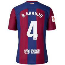 R. ARAUJO #4 BA 1:1 Quality Home Fans Jersey 2023/24 (LaLiga Font 西甲字体) ★★