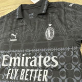 2023/24 AC Milan x PUMA x Pleasures 4Th Black Fans Soccer Jersey