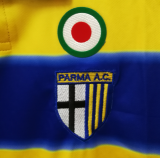 1999-00 Parma Home Yellow Retro Soccer Jersey