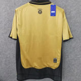 2001 M Utd Golden Retro Soccer Jersey