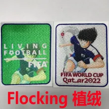 植绒 FIFA WORLD CUP QATAR 2022 Cartoon Flocking Patch (You can buy it alone OR tell us which jersey to print it on. ) 世界杯 足球小将 植绒