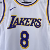 Lakers BRYANT #8 White Kids NBA Jersey 热压