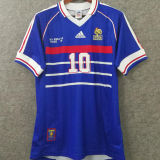 1998 France Home Blue Retro Soccer Jersey (Have CUP FRAMCE 98 有右胸小字)