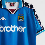 1998/99 Man City Home Blue Retro Soccer Jersey