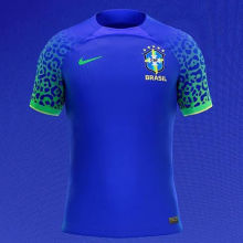 2022/23 Brazil Away 1:1 Quality Blue Fans Soccer Jersey