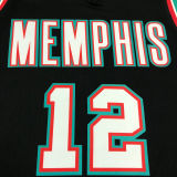 Grizzlies Morant #12 Black NBA Jerseys Hot Pressed