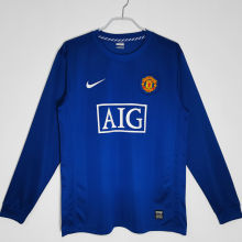 2008/09 M Utd Third Blue Long Sleeve Retro Jersey