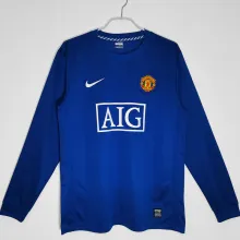 2008/09 M Utd Third Blue Long Sleeve Retro Jersey