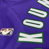 The Bucks ANTETOKOUNMPO #34 purple Retro NBA Jerseys